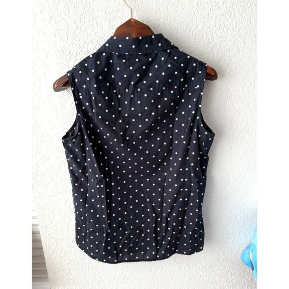 Tommy Hilfiger 100% Cotton Polka Dot Sleeveless Blouse - Picture 4 of 4